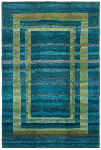 Dywan Gamba Triple Border Blue Green