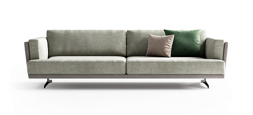 Sofa z tkaniny i skóry 284 cm