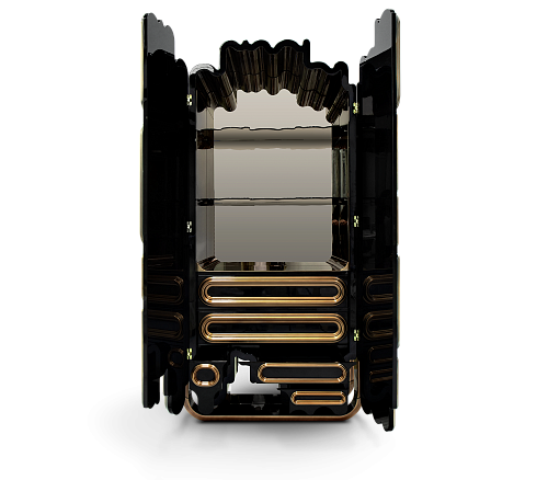 Złota szafka Ellipse