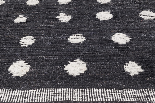 Dywan Dots Hand-Knotted Black & White