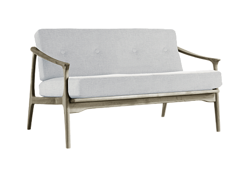 Szara sofa Quiete z litego orzecha