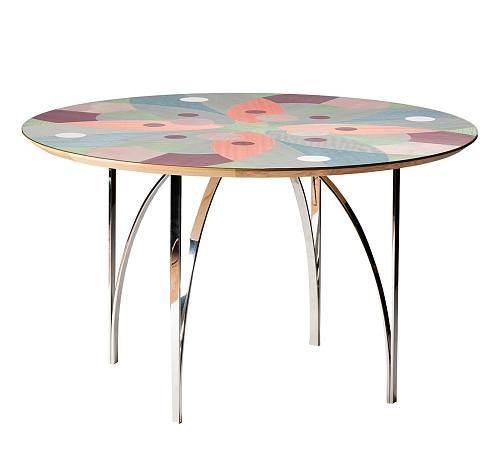 Wielokolorowy Fornirowany Stół Jadalny