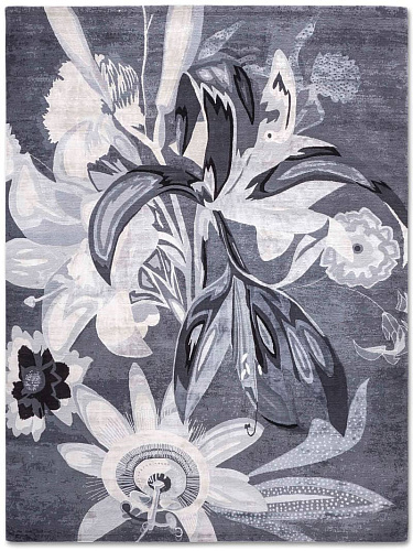 Dywan Red Flower B&W on Black