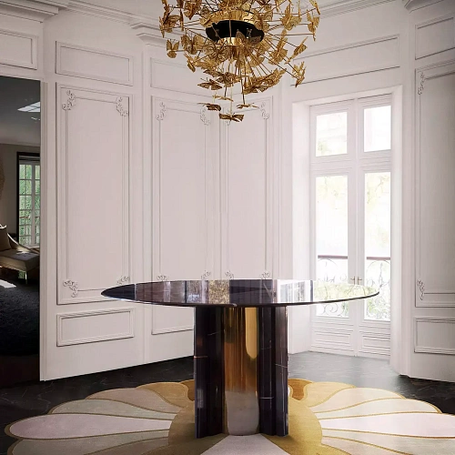 Stół jadalniany Parisian z marmurem Nero Marquina