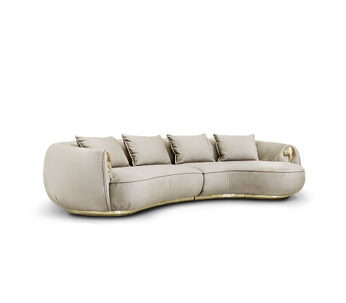 Kremowa zakrzywiona sofa Solara