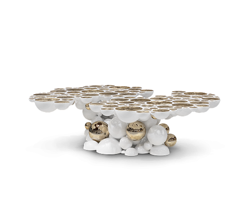 Biały stolik kawowy Orbit