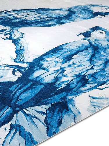 Dywan Two Parrots PorcelainBlue on White