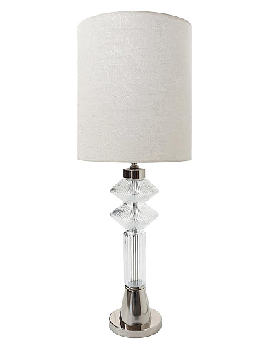 Muranowa lampa stołowa niklowa