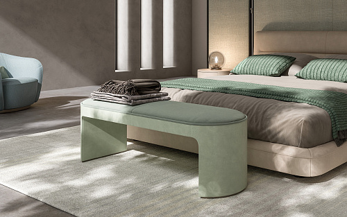 Ławka ze skóry i aksamitu