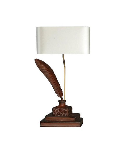 Lampka stołowa Tom z wykończeniem skórzanym