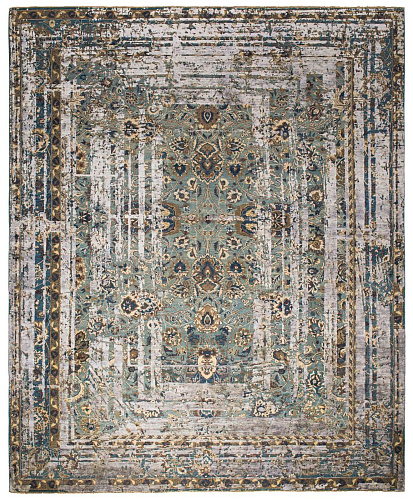 Dywan Kirman Flower Frame Green