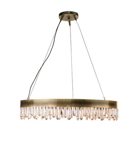 Lampa wisząca mosiężna płynąca