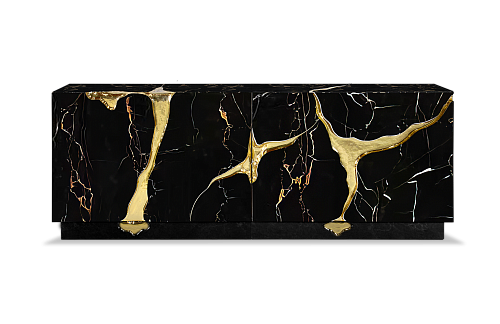 Czarno-złoty kredens Opulent