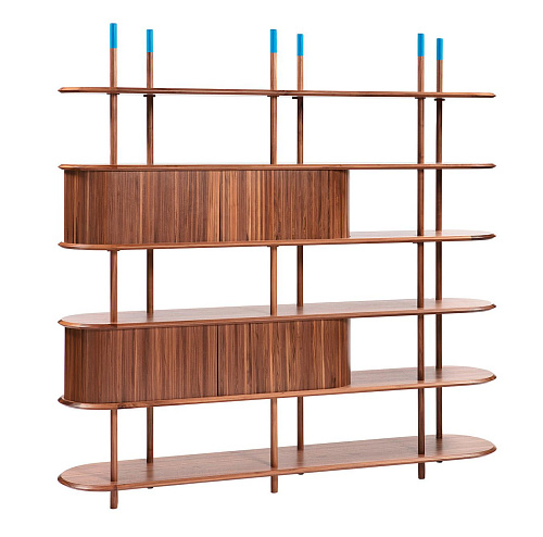 Nowoczesny Modułowy Regał z Orzecha Włoskiego Canaletto