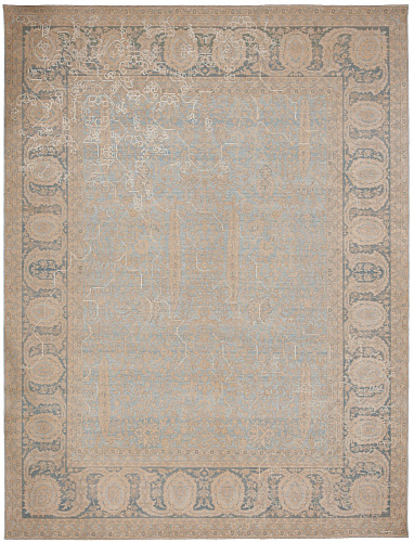 Dywan Tabriz Wooster Sekizgen 2 Skyblue Silvergrey Silk