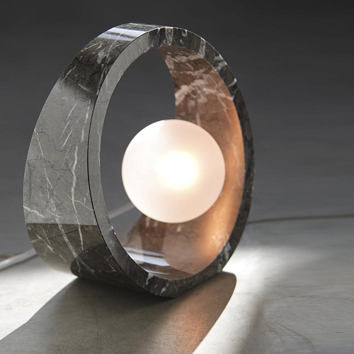 Marmurowa lampa stołowa Black Carnico