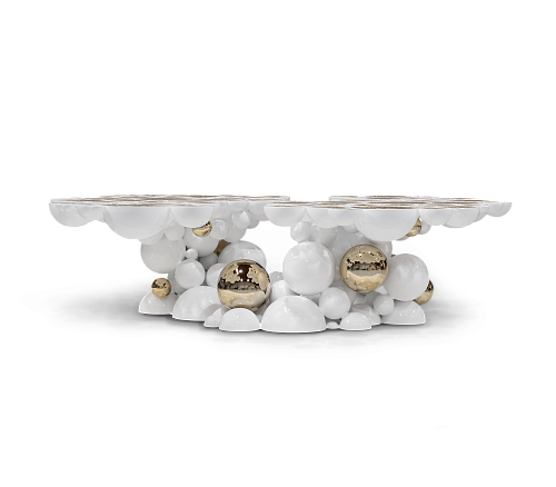 Biały stolik kawowy Orbit