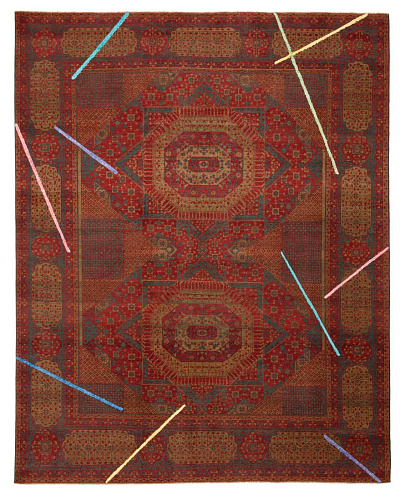 Dywan Mamluk Knightsbridge Neon Lamp Red Multicolor Silk