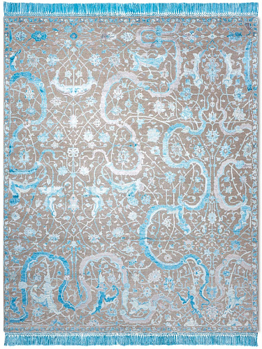 Dywan Tabriz ElectricBlue on NaturalGrey