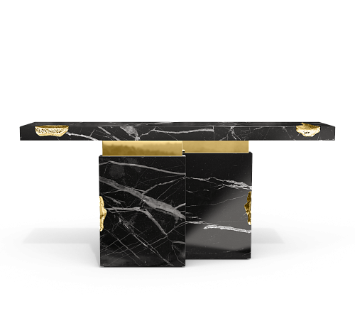 Konsola Dominion z marmuru Nero Marquina