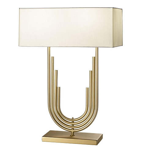 Neoklasyczna lampa stołowa złota
