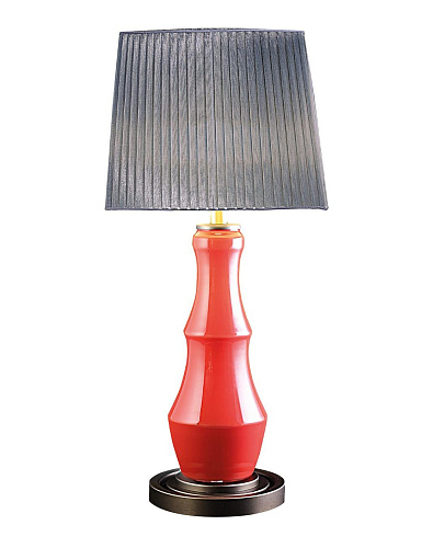 Lampa stołowa z dmuchanego szkła koralowego
