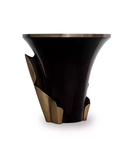 Stolik boczny Solstice z postarzanego złota