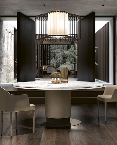 Okrągły stół jadalniany z marmuru