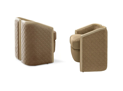 Puf ze skóry i tkaniny