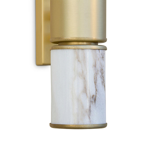Kinkiet cylindryczny mosiężny marmurowy