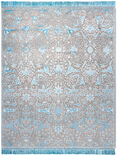 Dywan Teheran ElectricBlue on NaturalGrey