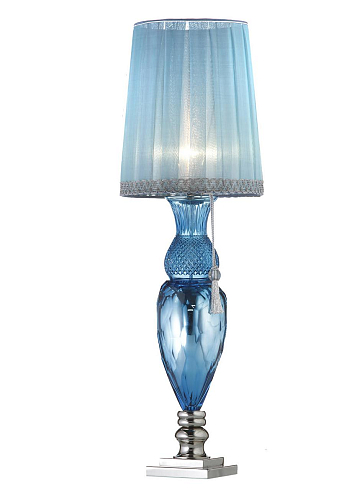 Niebieska kryształowa lampa stołowa Florentine