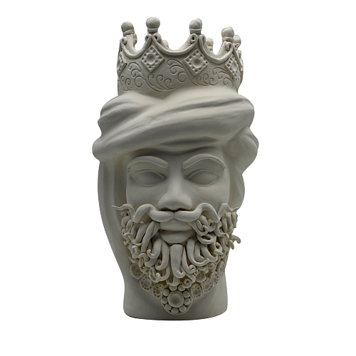 Szara rzeźba Głowa Maura