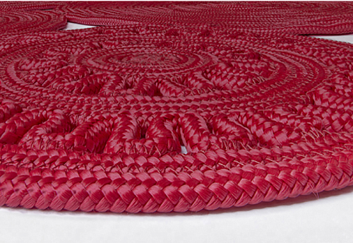 Dywan Braided Patchwork Red