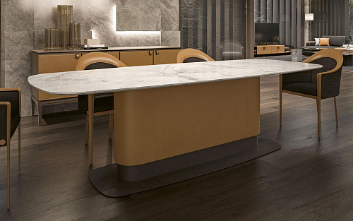 Duży marmurowy stół jadalniany