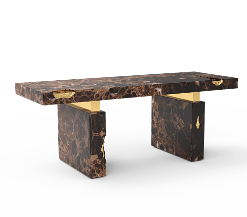 Biurko Dominion z marmuru Emperador