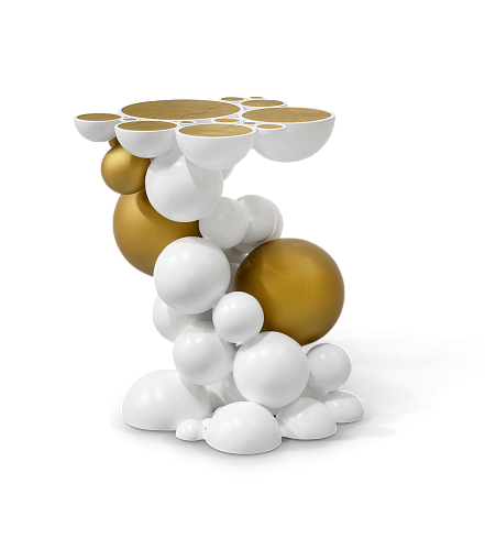 Biały stolik boczny Orbit