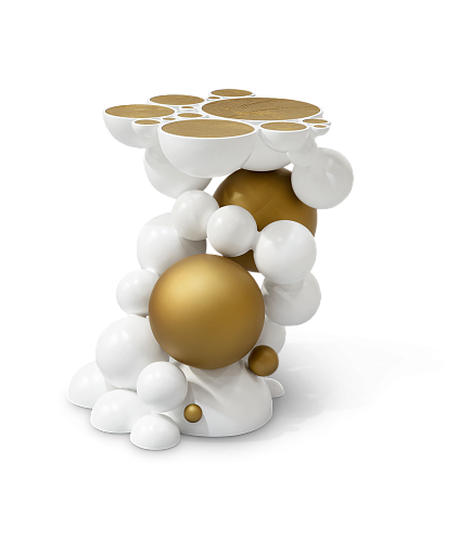 Biały stolik boczny Orbit