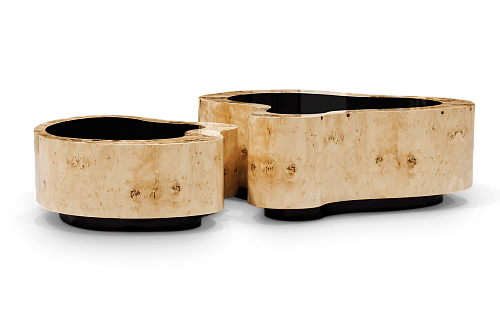 Zestaw stolików Crest z drewna topoli