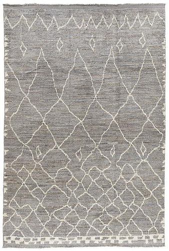 Dywan Berberyjski Szary z Wysokim Włosiem