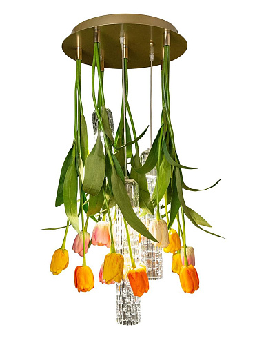 Mały okrągły żyrandol Tulip