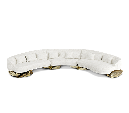 Zakładana biała sofa Angora