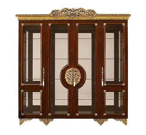 Klasyczna brązowo-złota witryna