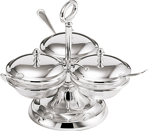 Cukiernica z pokrywką i łyżeczkami