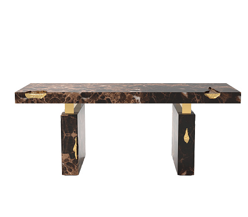 Biurko Dominion z marmuru Emperador