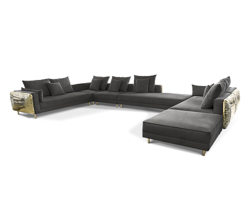 Czarna modułowa sofa Imperia