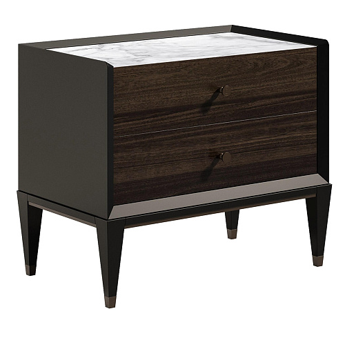 Szafka nocna z marmuru i drewna