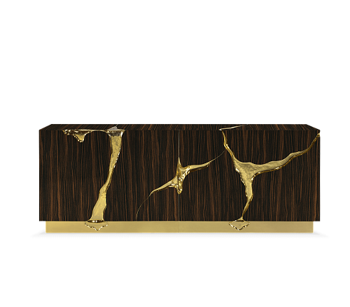Brązowo-złoty kredens Opulent