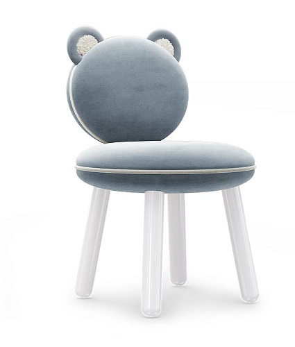 Błękitne krzesełko Fluffy Bear