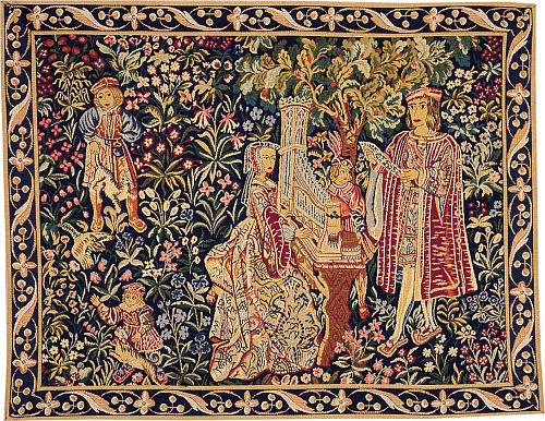 Gobelin Lady with Organ with Border
